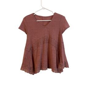 Rosey Pink Womens/Teen Shirt Babydoll Top Size Small/Medium Fit and Flare Boho